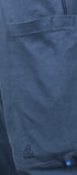 ComfortCure Adaptive Pflegehose für Prostatapatienten (mit Beintaschen), Navy, Detailansicht der Beintasche mit CURE-Logo