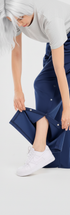ComfortCure Adaptive Orthopädie-Pflegehose - mit Druckknöpfen, Navy, Vorderansicht, Druckknöpfe am Beinabschluss geöffnet