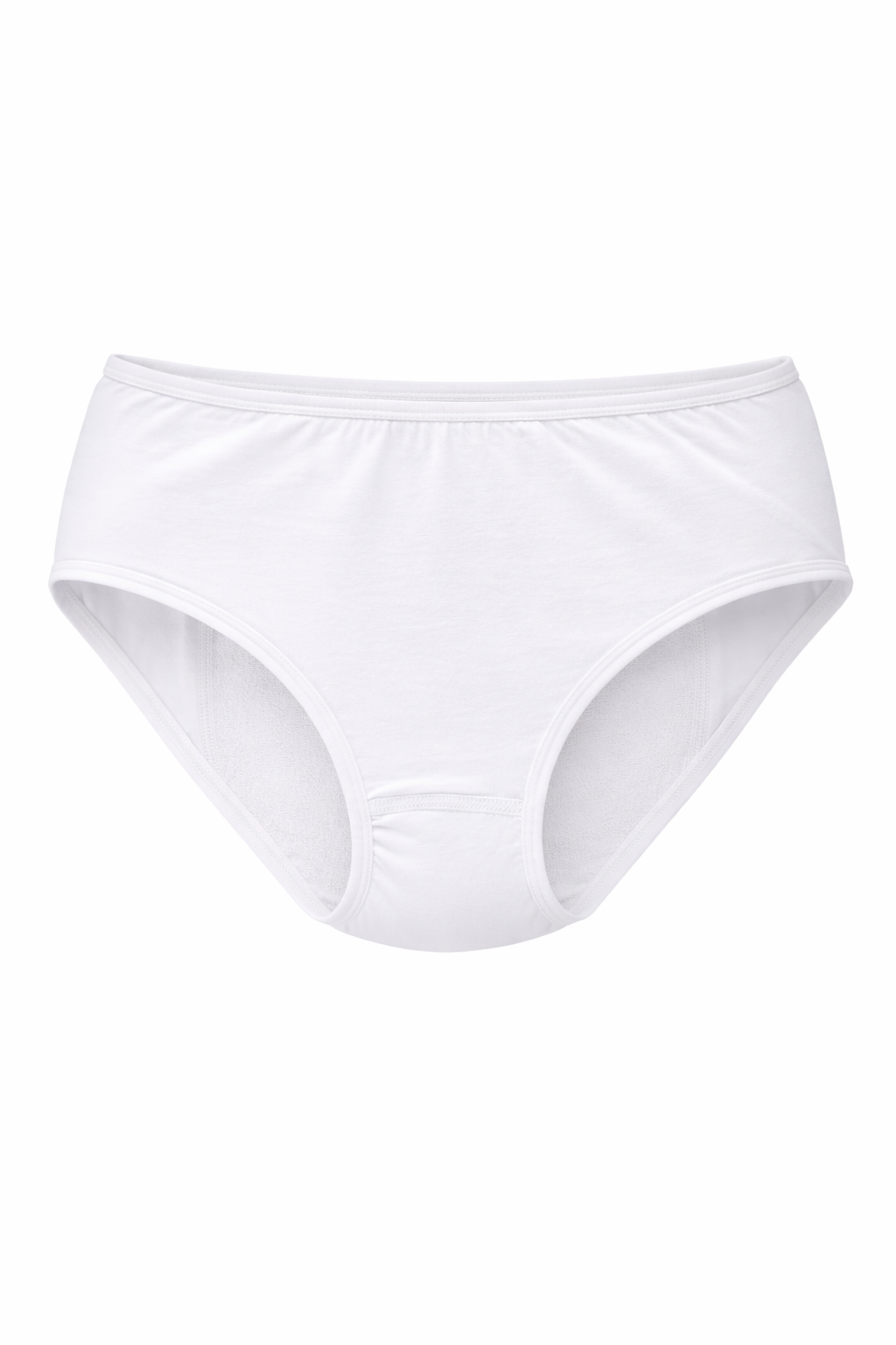 ComfortCure Adaptiver auslaufsicherer Damenslip, Weiß, Vorderansicht, freigestellt mit elastischem Bund