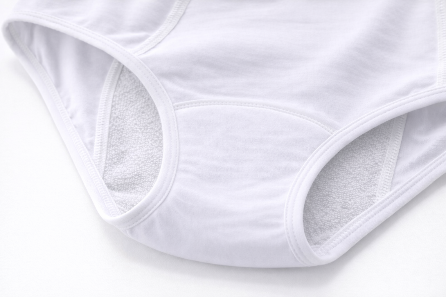 ComfortCure Adaptiver auslaufsicherer Damenslip, Weiß, Detailansicht der inneren saugfähigen Einlage