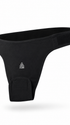 ComfortCURE StomaSecure™ Ostomie-Stützgürtel, Schwarz, Produktaufnahme, Dreiviertelansicht mit Klett am Bund und Schrittsteg