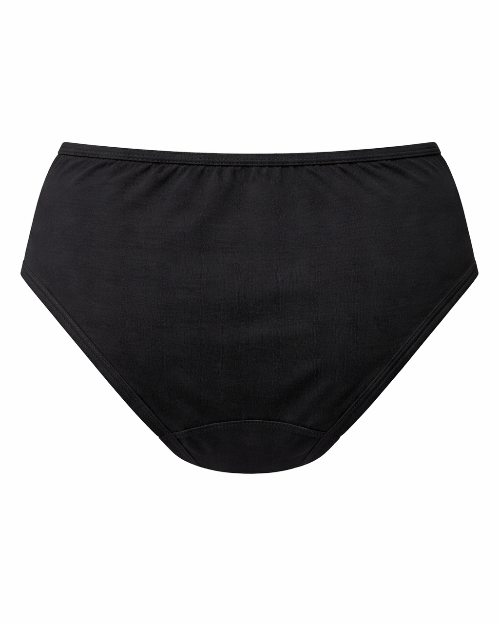 ComfortCure Adaptiver auslaufsicherer Damenslip, Schwarz, Rückansicht, freigestellt mit schmalem Bund
