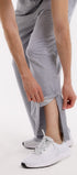 ComfortCure Adaptive Orthopädie-Pflegehose - mit Druckknöpfen, Grau meliert, Detailansicht, Druckknöpfe am Bein werden geöffnet