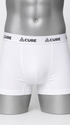 ComfortCure Adaptive auslaufsichere Herren-Boxershorts, Weiß, Vorderansicht auf Torso mit Markenbund