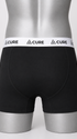 ComfortCure Adaptive auslaufsichere Herren-Boxershorts, Schwarz, Rückansicht auf Torso mit weißem Markenbund